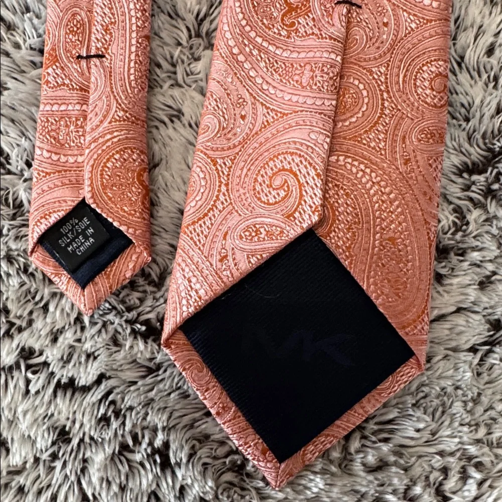 Michael‎ Kors Men's Orange Rich Texture Paisley 100% Silk Neck-Tie Formalwear